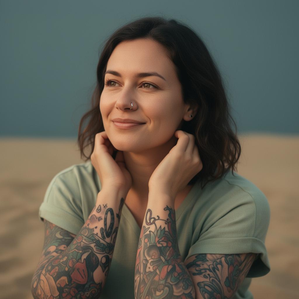 A grounded adult with tattoos in soft natural light — ADHD minds come in every form.